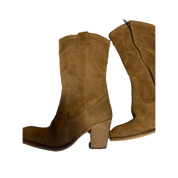 Poelman Made In Portugal Suede Boots  Western Cowboy Festival Women’s Size 6.5 - Picture 3 of 8
